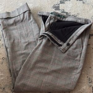Ralph Lauren Cuffed Plaid Trousers